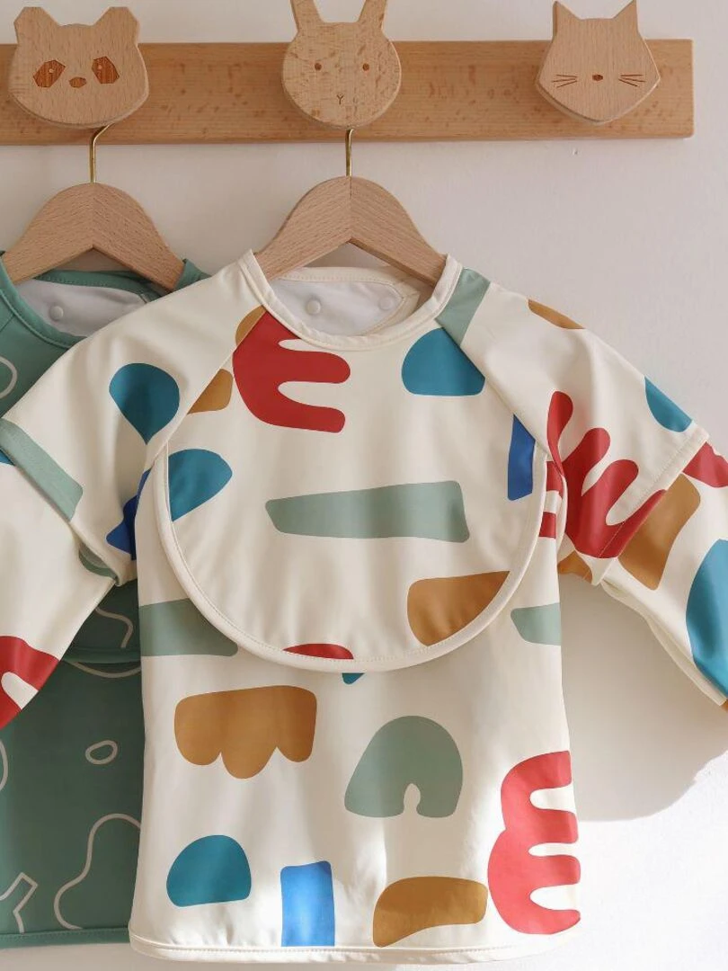 Bavoir à manches évolutif et 2 en 1   Playful   Blanc