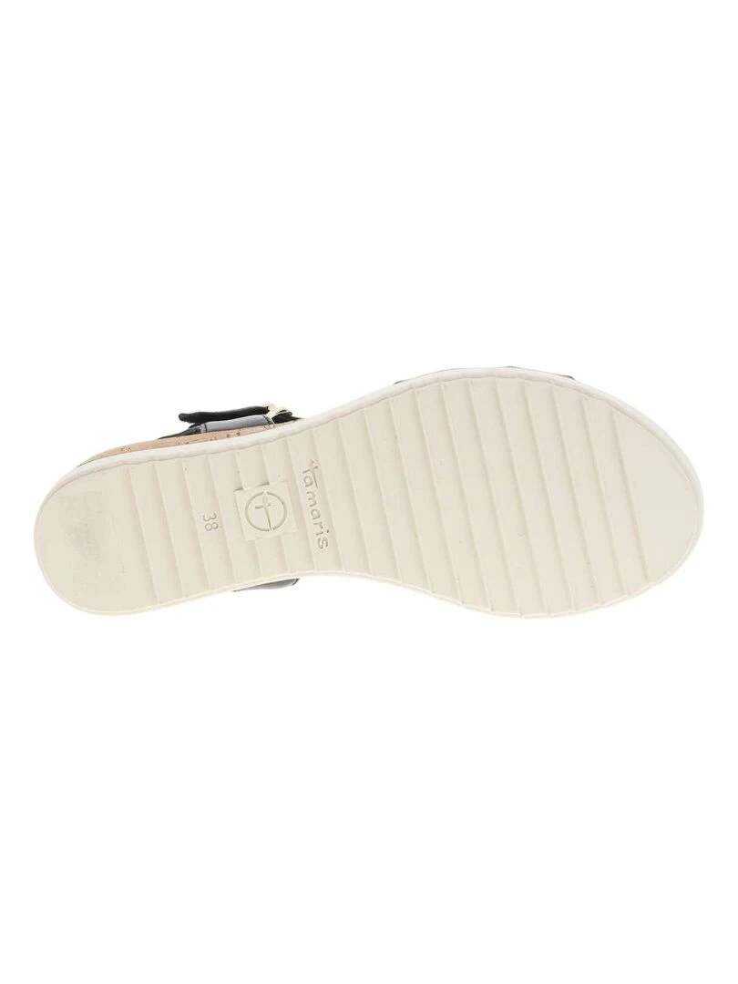 TAMARIS   Nu pieds talon compensé bas   Noir