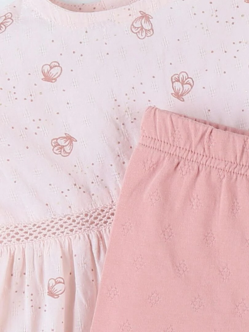 Set cérémonie robe + legging  clair/blush   Noukie's   Rose