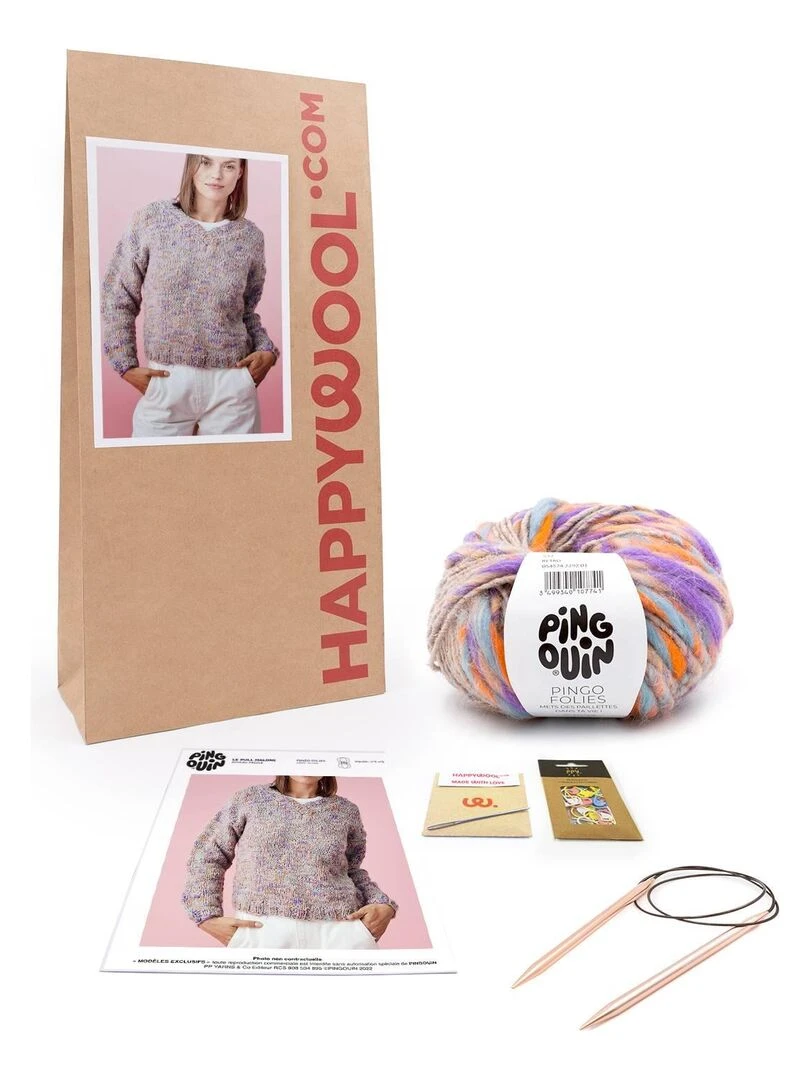 Kit Tricot Pull Femme Malone Orange