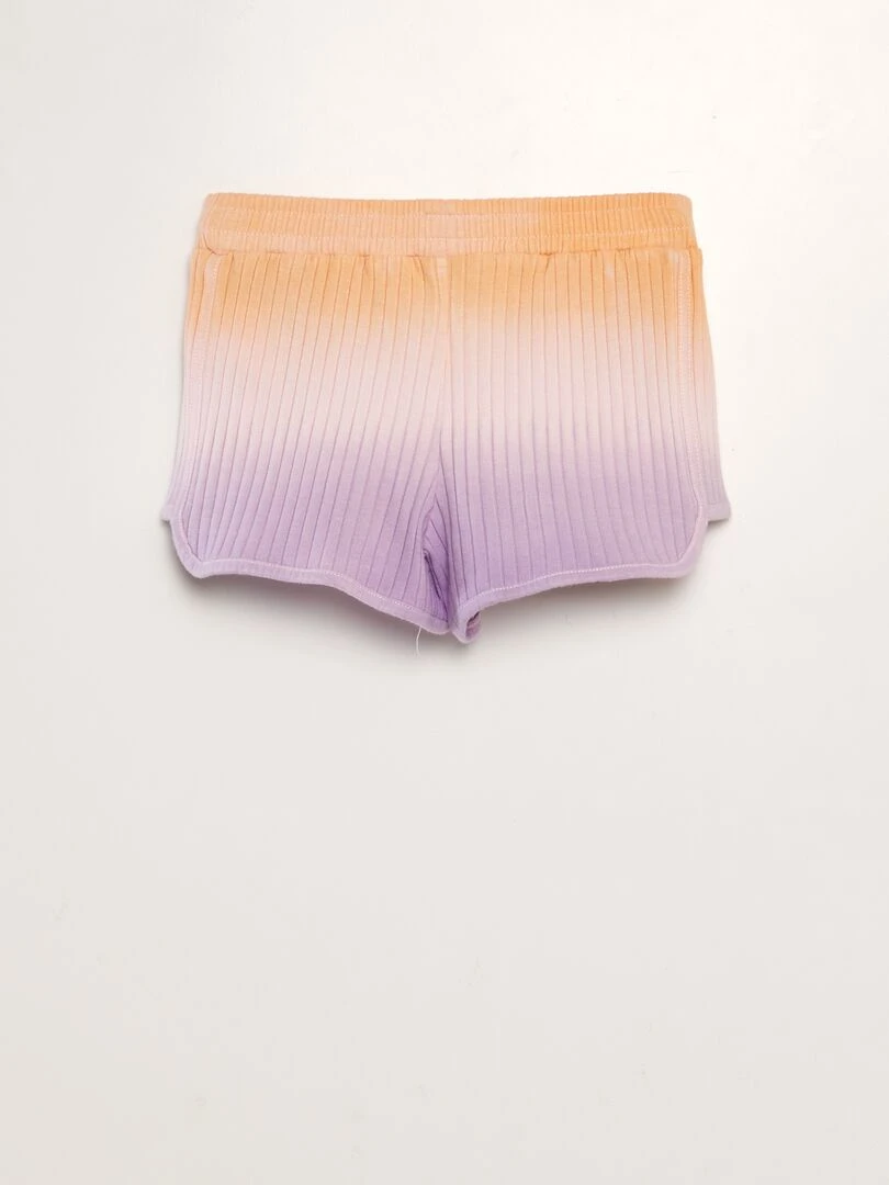 Short en maille côtelée tie and dye Violet/orange