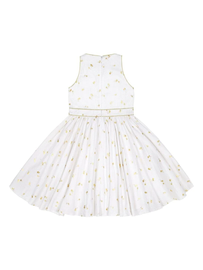Robe Cérémonie Fille  Lin Blanc Or  HEPBURN   La Faute à Voltaire   Blanc Doré