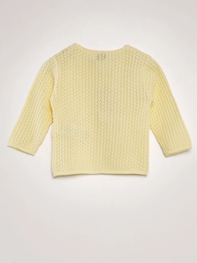 Gilet maille fantaisie Jaune
