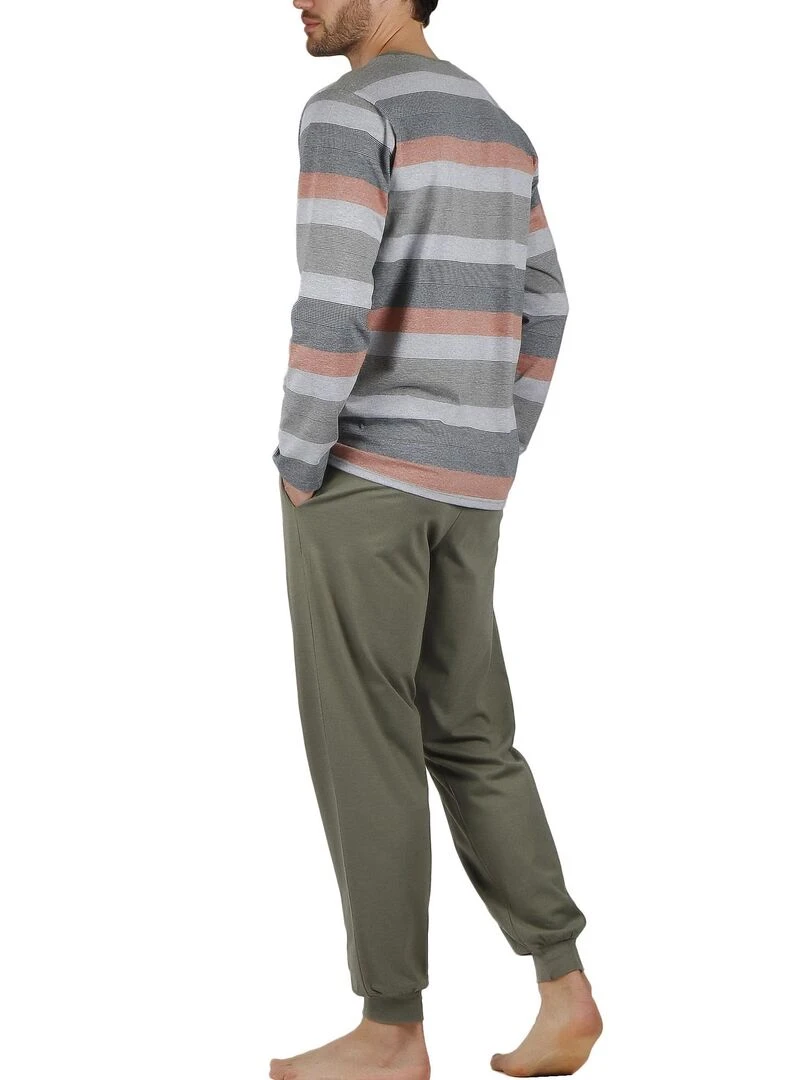 Pyjama pantalon et haut Rayas Camouflage Lois Kaki