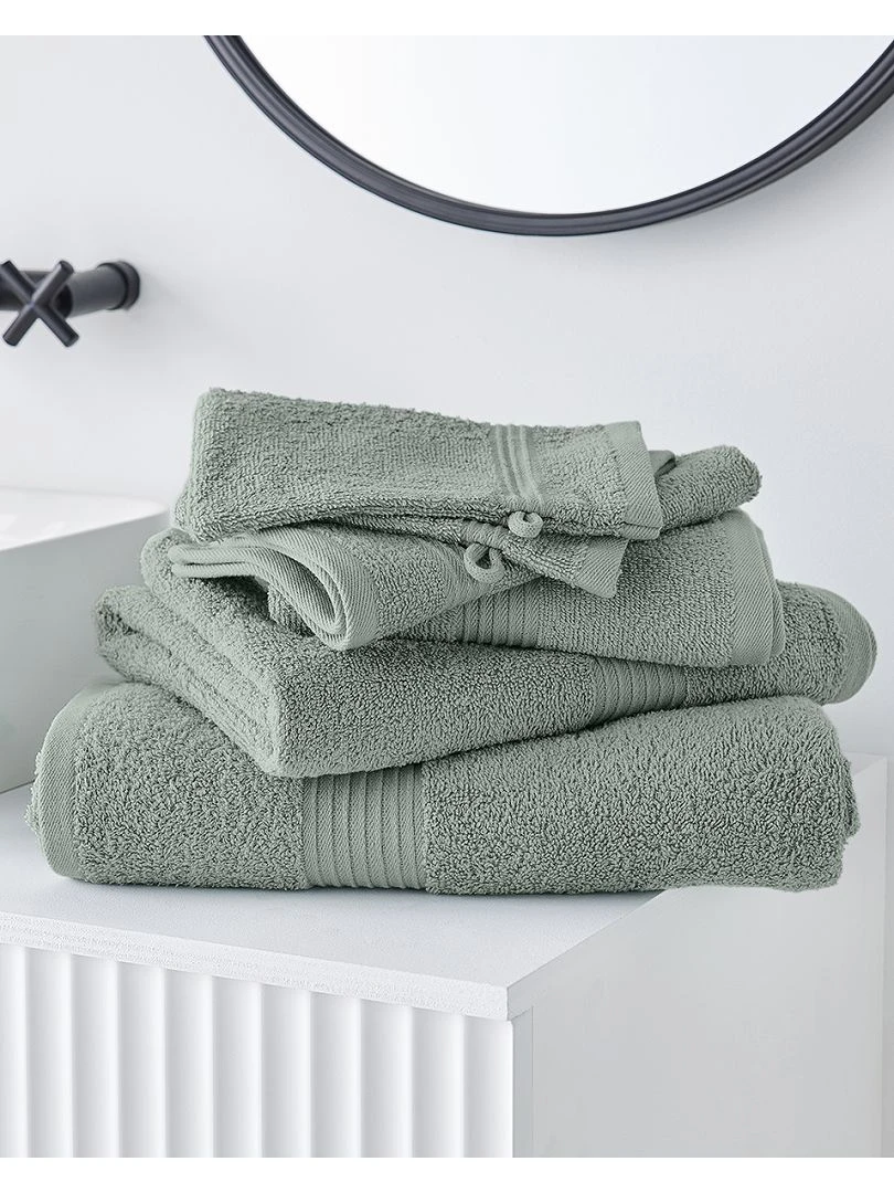 Lot de 2 serviettes 30 x 50 cm Vert de gris