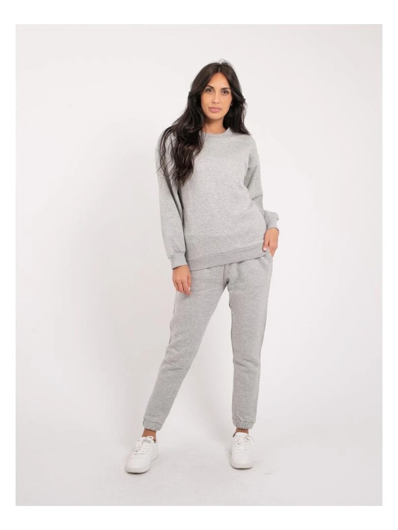 Sweatshirt col rond YORK   Gris