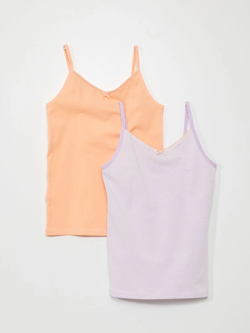 Lot de 2 débardeurs en coton stretch Violet