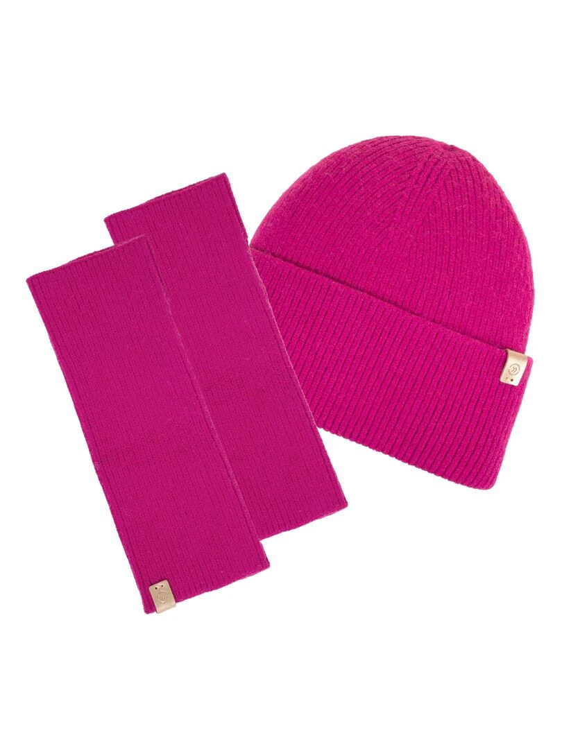 Mitaines Femme Maille longues Soft Touch Fuchsia Rose fushia