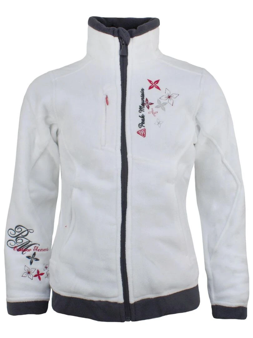 Blouson polaire fille GARIL PEAK MOUNTAIN Blanc