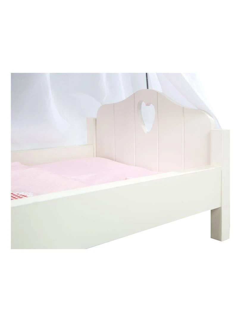 ROBA Lit pour Poupée en Bois "Fienchen" Inclus Textile Rose Laqué Blanc N/A