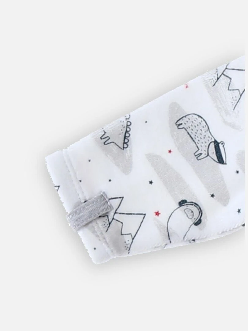 Pyjama 1 pièce Noël en velours  blanc/gris clair   Noukie's   Blanc