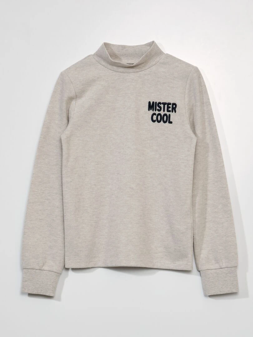 T shirt en jersey lourd Gris
