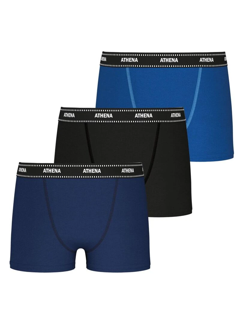 Lot de 3 boxers garçon My Petit Prix Bleu Noir