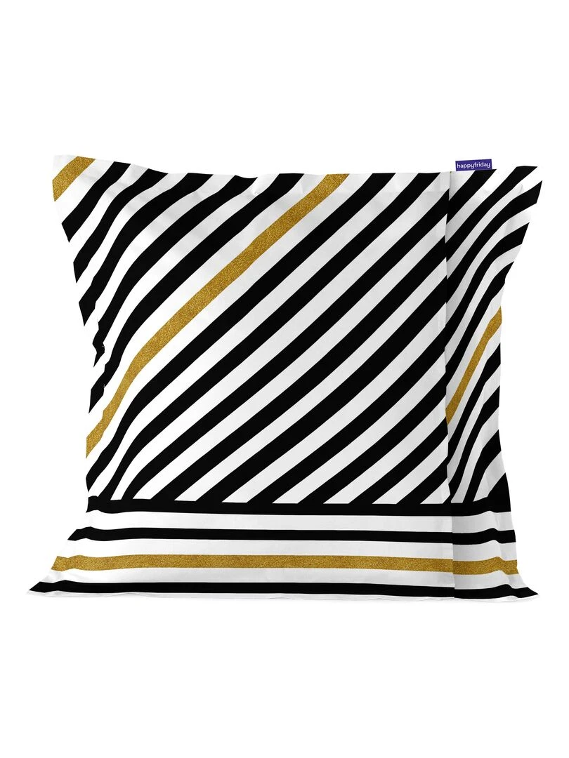 Housse de coussin Golden dots "Happyfriday" Blanc