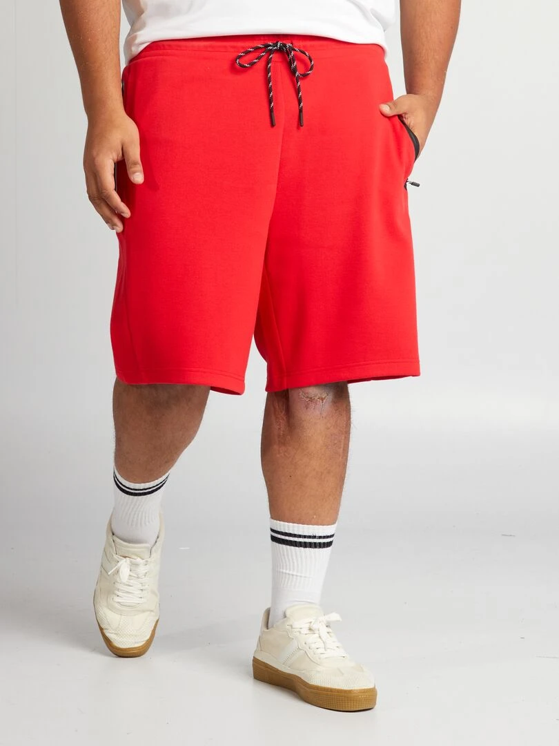 Bermuda façon jogging en piqué rouge