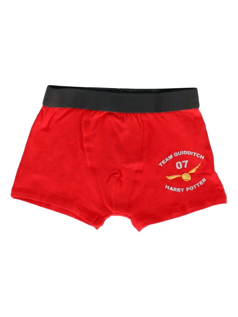 Lot de 5 boxers Harry Potter Warner 8/9 ans Garçon 95% Coton/5% Elasthanne Rouge