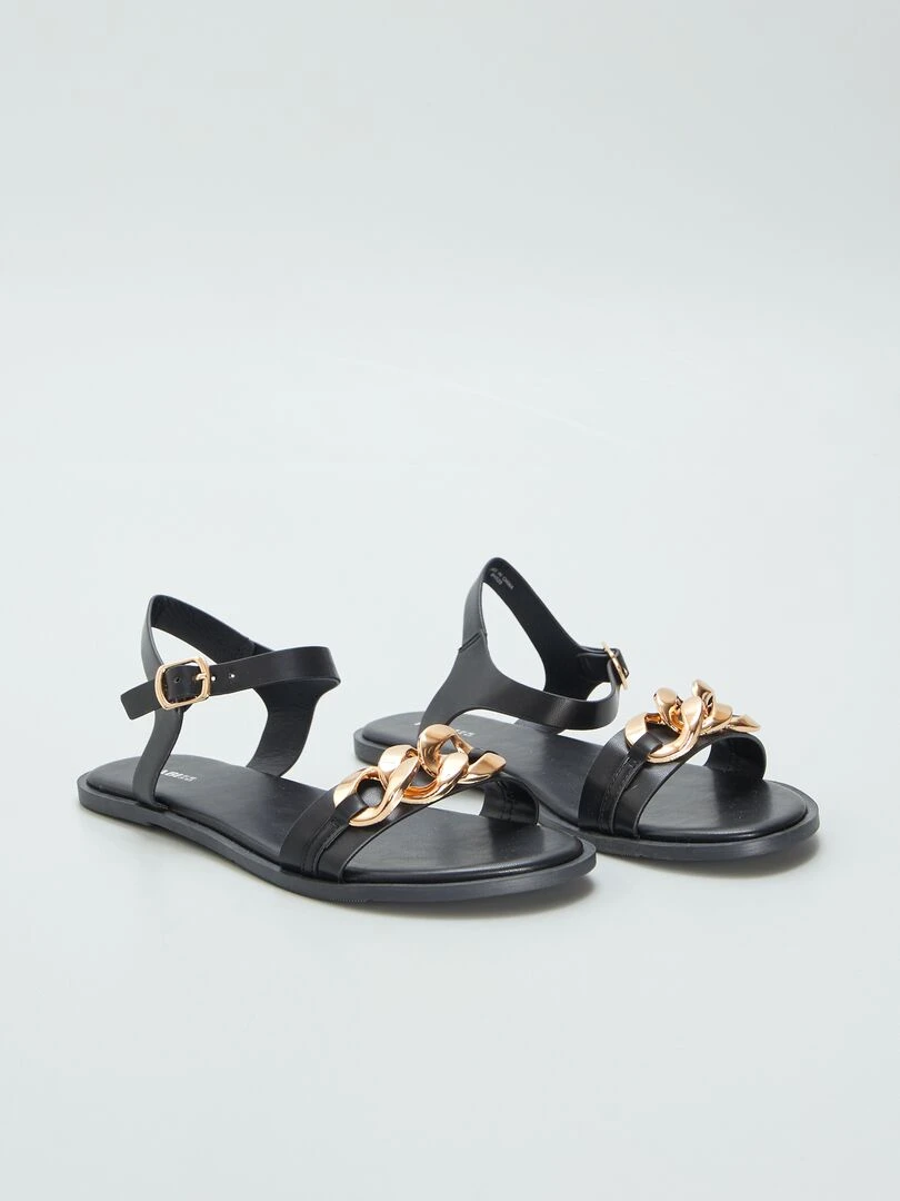 Sandales avec chaîne noir