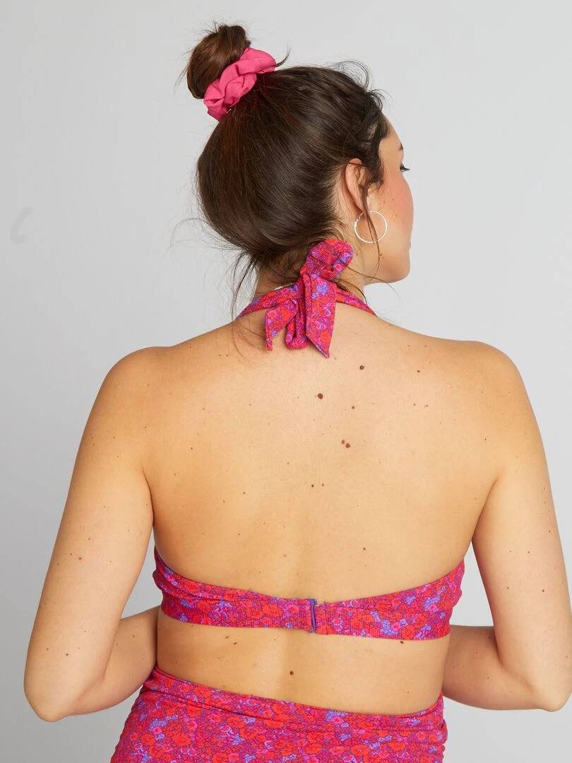Soutien gorge de bain gaufrée de maternité   Rouge