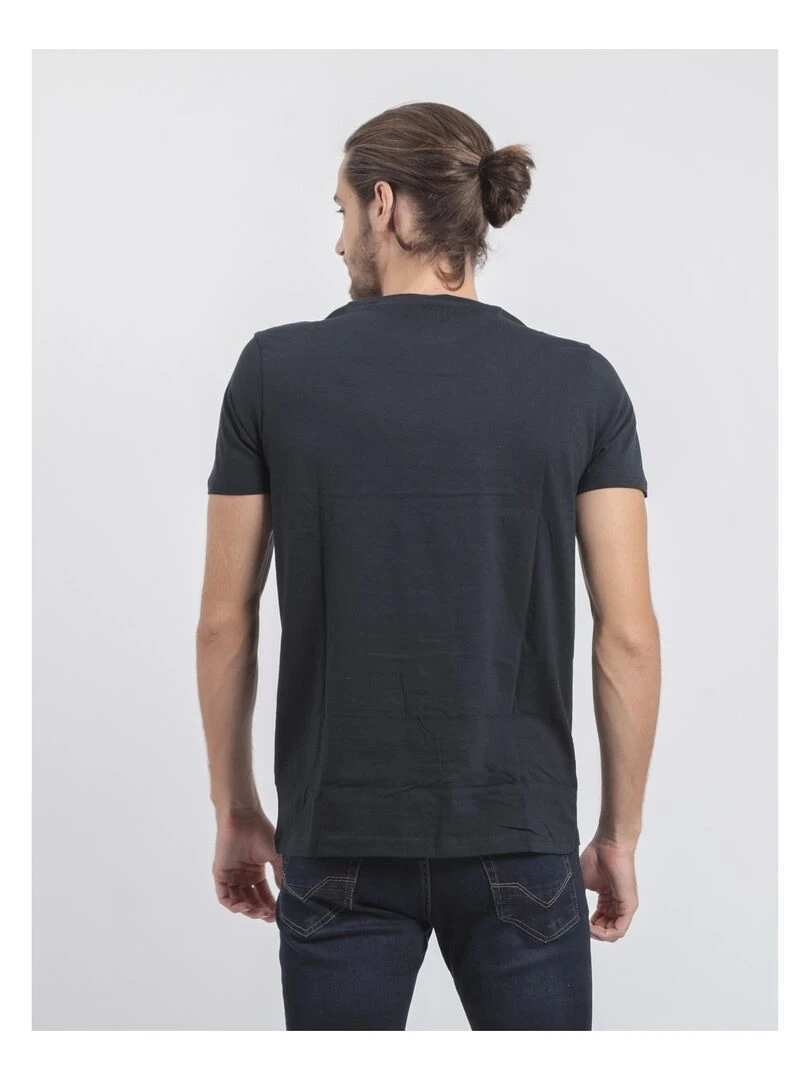 T shirt col rond pur coton JAGNY Bleu marine
