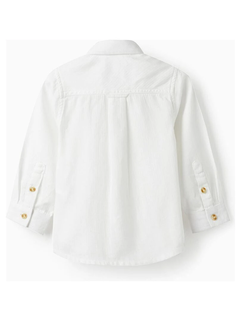 Chemise en coton pour bébé garçon manches longues SPRING BEGINS Blanc
