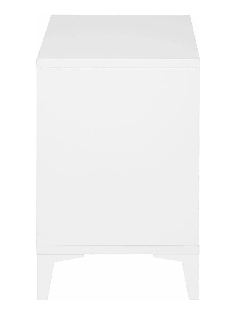 Chevet 2 tiroirs Kira   AKITEN RETAIL   Blanc Marron Blanc