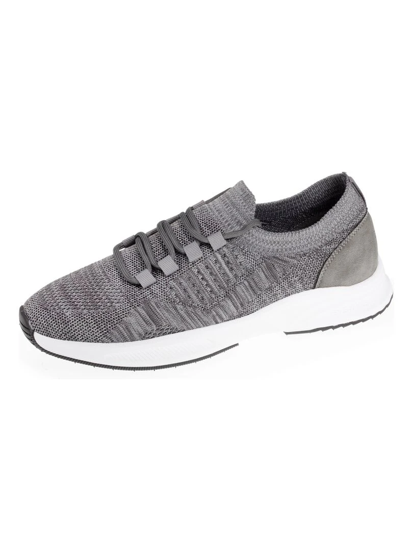Baskets Confort Homme slip on à lacets Gris Gris