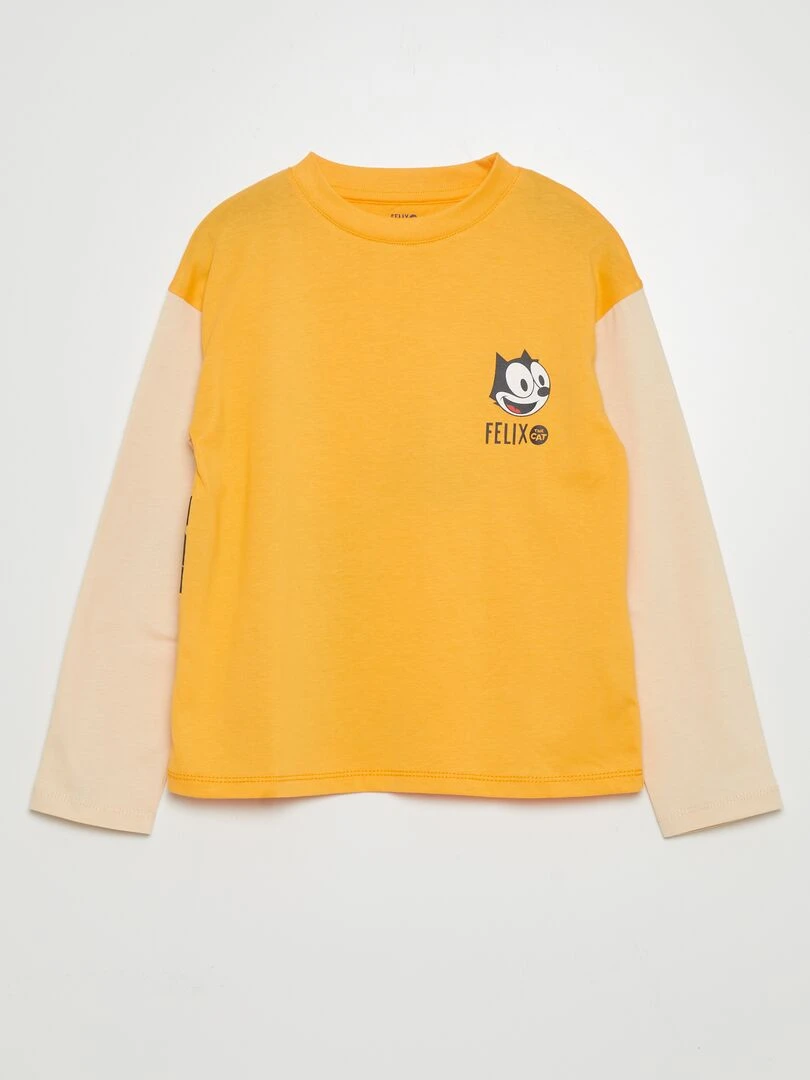 Tee shirt effet 2 en 1 'Felix The Cat' Orange