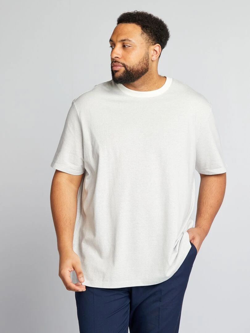 T shirt stretch manches courtes blanc