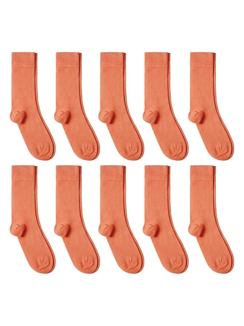 Chaussettes Jersey Coton Lot 10 Paires Fabrication UE Rose saumon