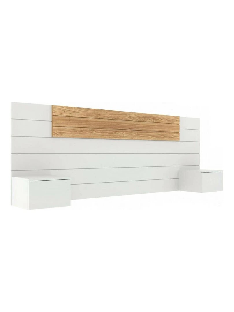 Tête de lit avec chevets Freeda AKITEN RETAIL Blanc Marron