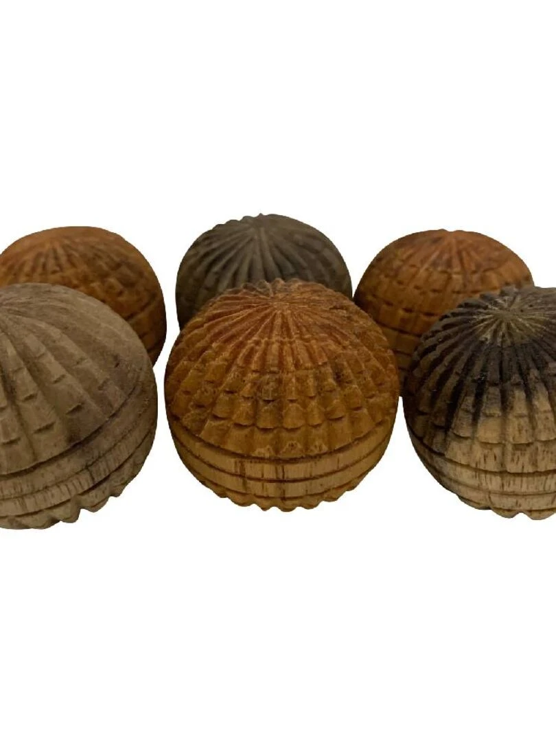 Mini Glands en bois naturel set de 6 Multicolore