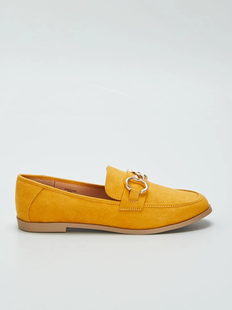 Mocassin avec boucles dorées Jaune