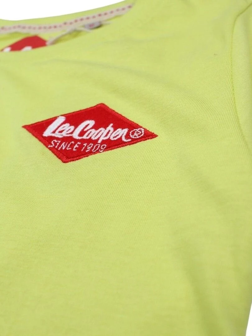 Lee Cooper   T shirt garçon imprimé logo en coton   Vert