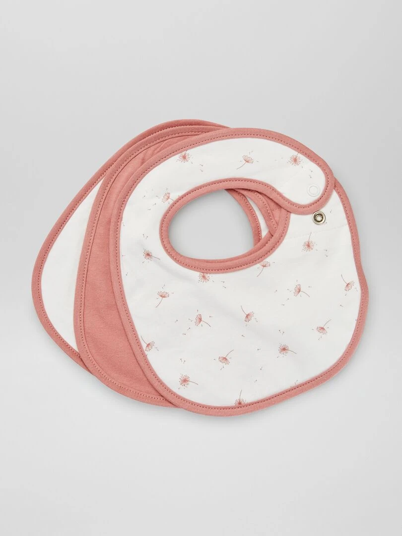Lot de 3 bavoirs en jersey Rose