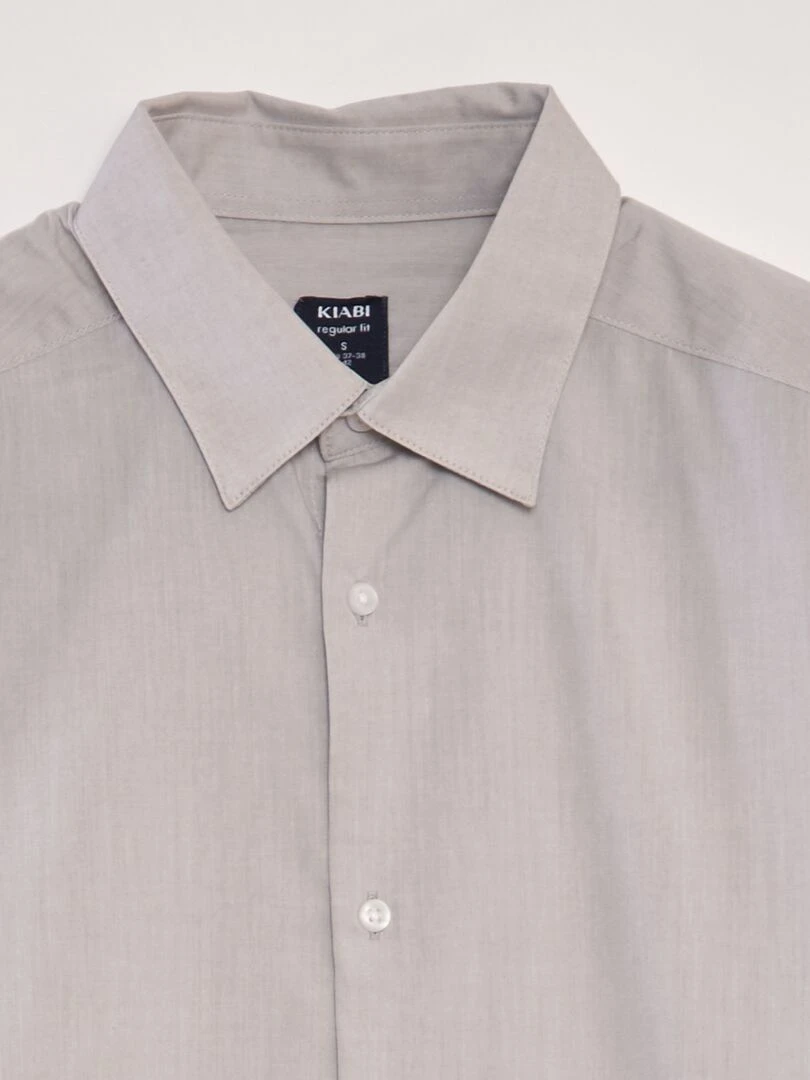 Chemise classique unie Gris