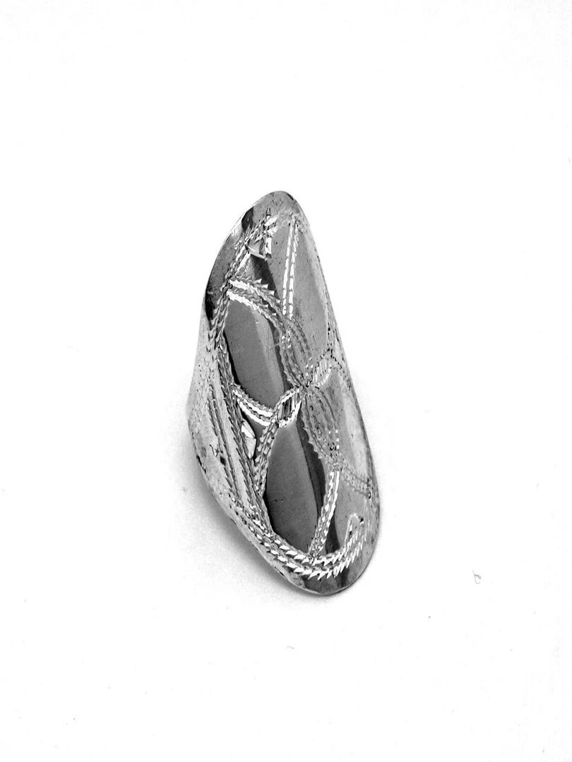 Bijoucolor Bague ethnique Touareg navette artisanat ethnique Argent