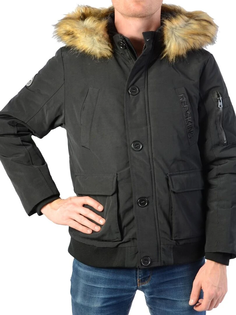 Blouson Redskins Junior Imitation Fourure Los Angeles Noir