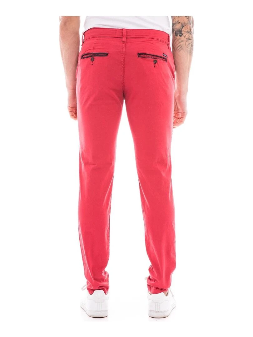 Pantalon chino slim CARLTON Rouge