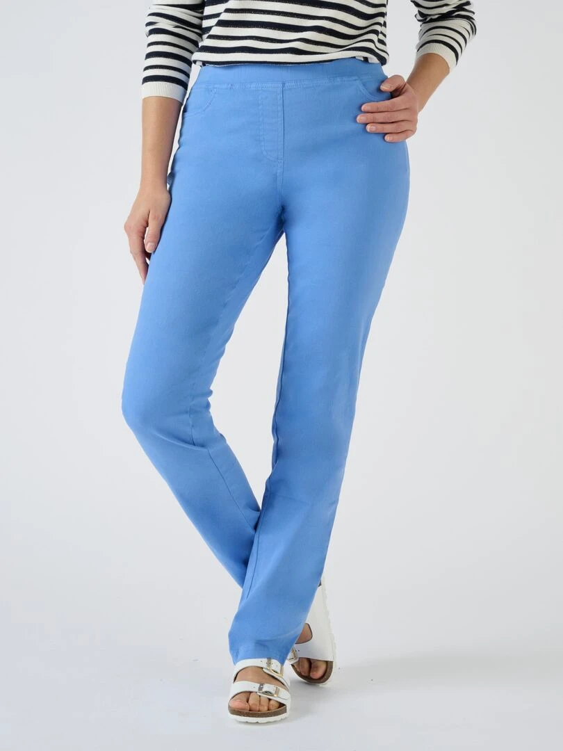 Pantalon gabardine extensible Damart Bleu