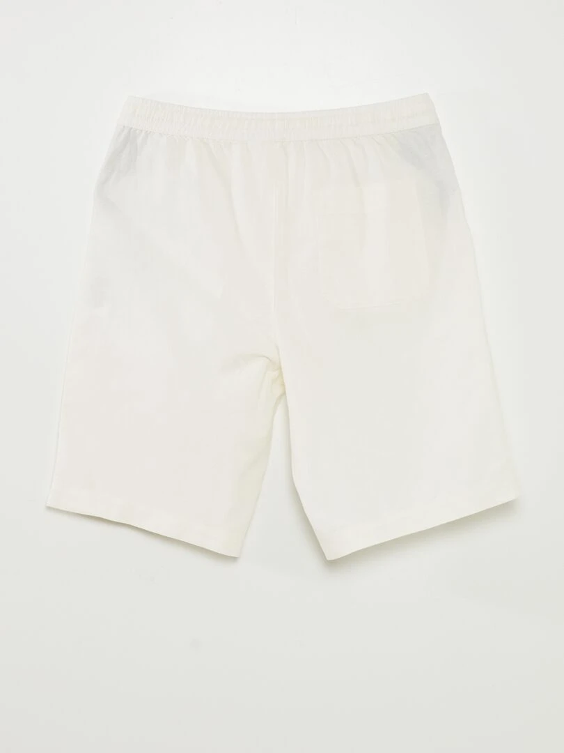 Bermuda chino large avec lin blanc
