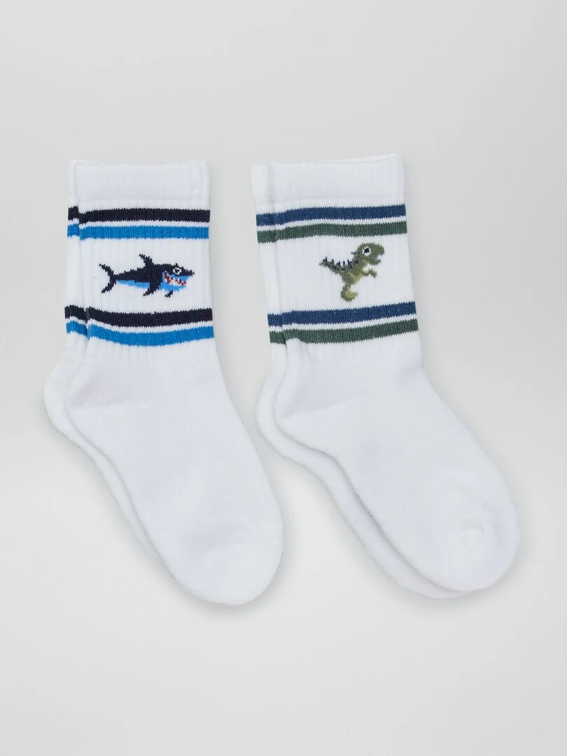 Lot de chaussettes imprimé dinosaures 2 paires Vert