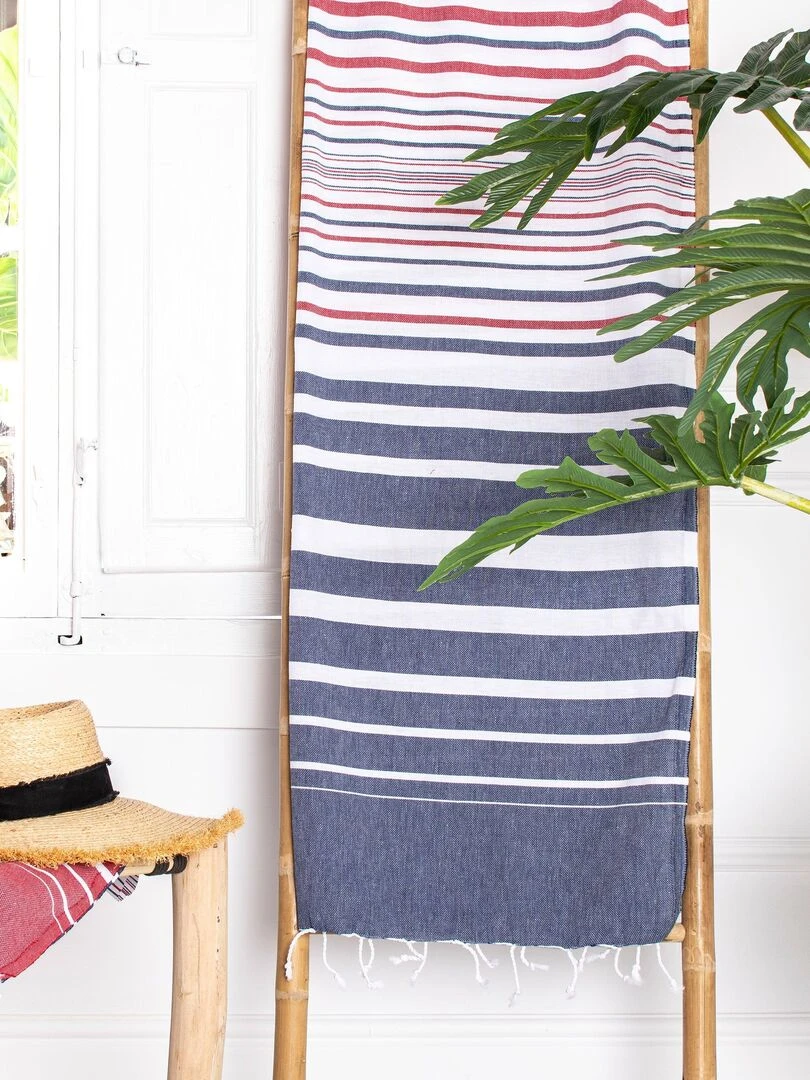 Serviette hammam Ocean "Happyfriday" Blanc