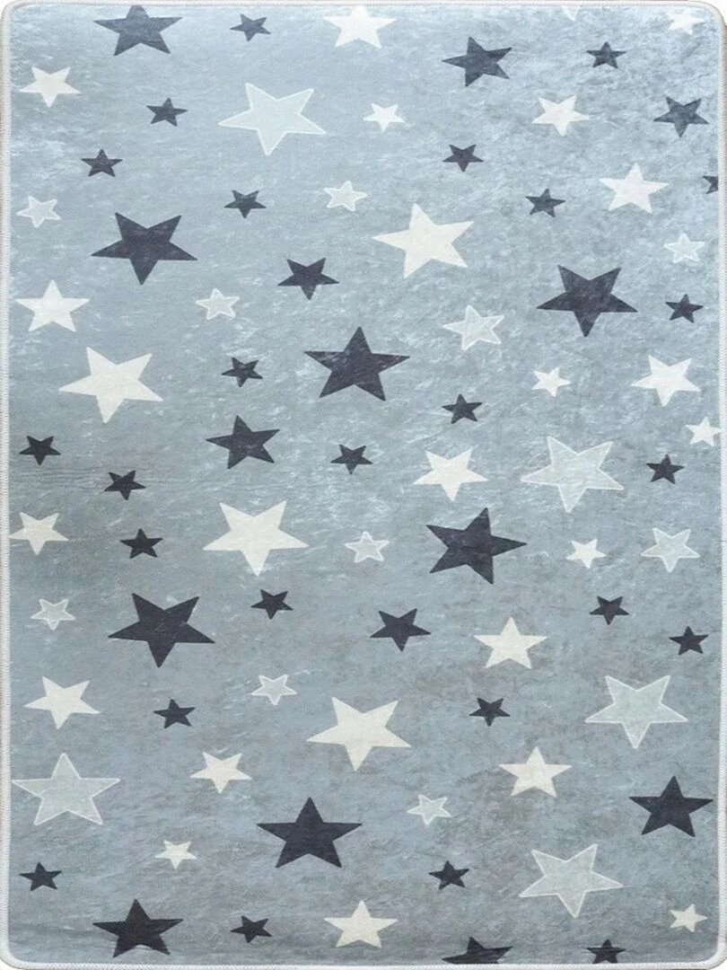 Tapis Enfant Etoile Gris Gris