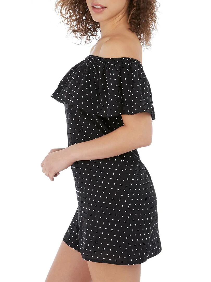 Robe de plage bardot épaules dénudées Jewel cove Noir