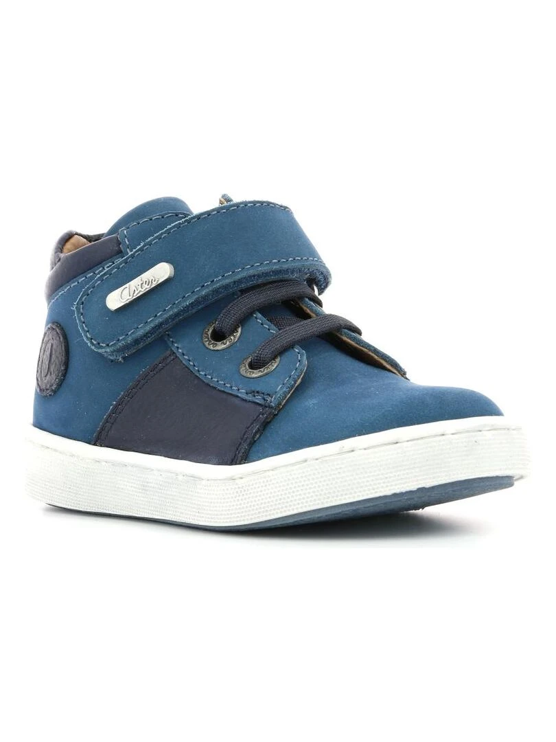 Sneakers hautes Cuir Soubi Bleu turquoise