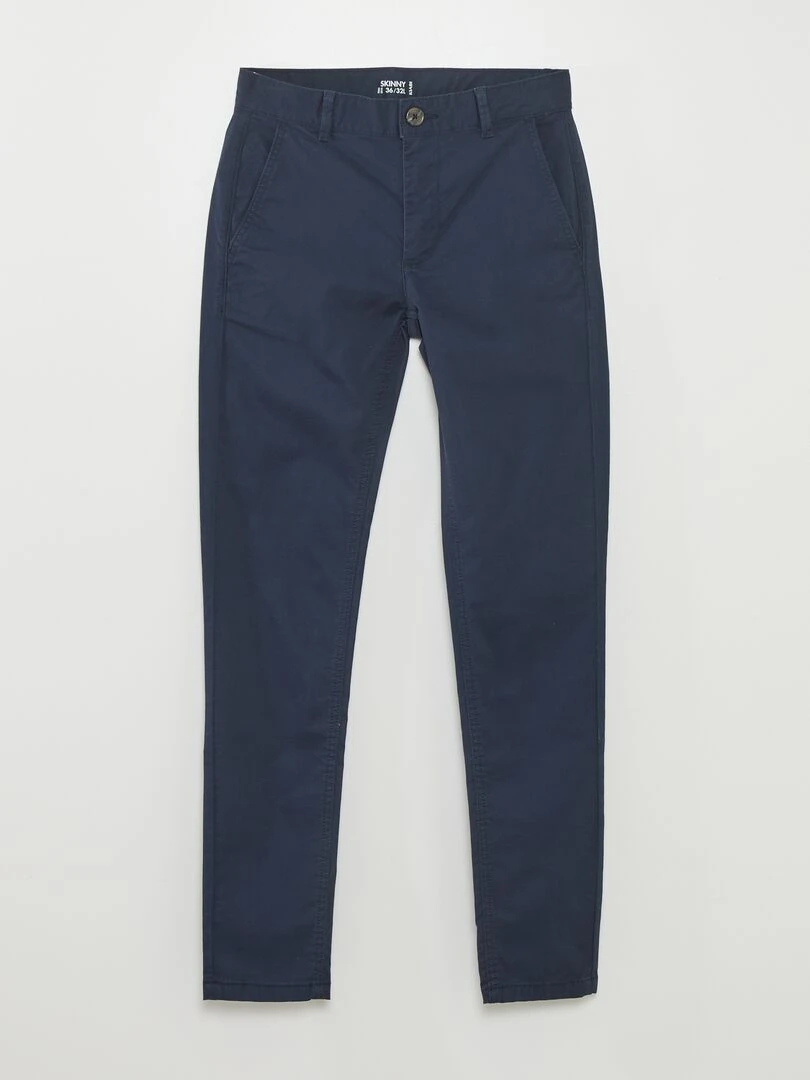 Chino skinny stretch L32 bleu marine