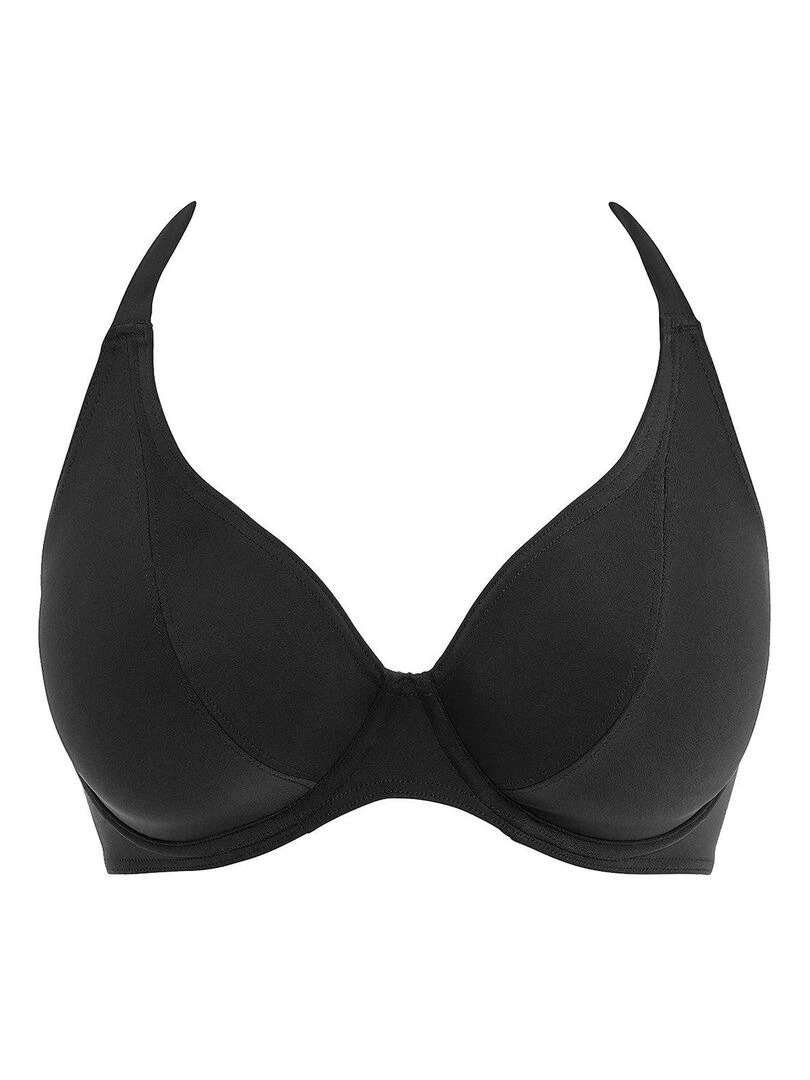 Haut de maillot tour de cou uni à armatures Jewel cove   Noir