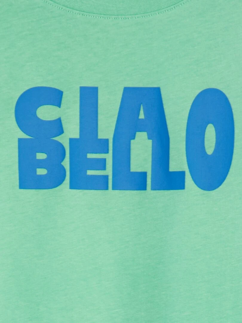 T shirt imprimé en coton   Vert