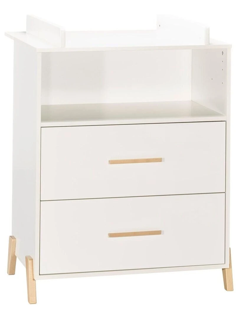 Commode à langer sur pieds en bois blanc BABYPRICE Blanc Marron