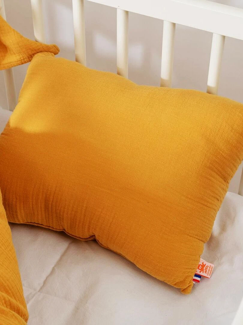 Coussin Rectangle En Coton Bio Honey   Beige